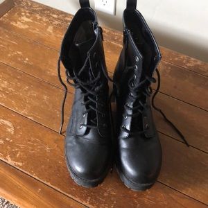 Madden Girl black combat boots